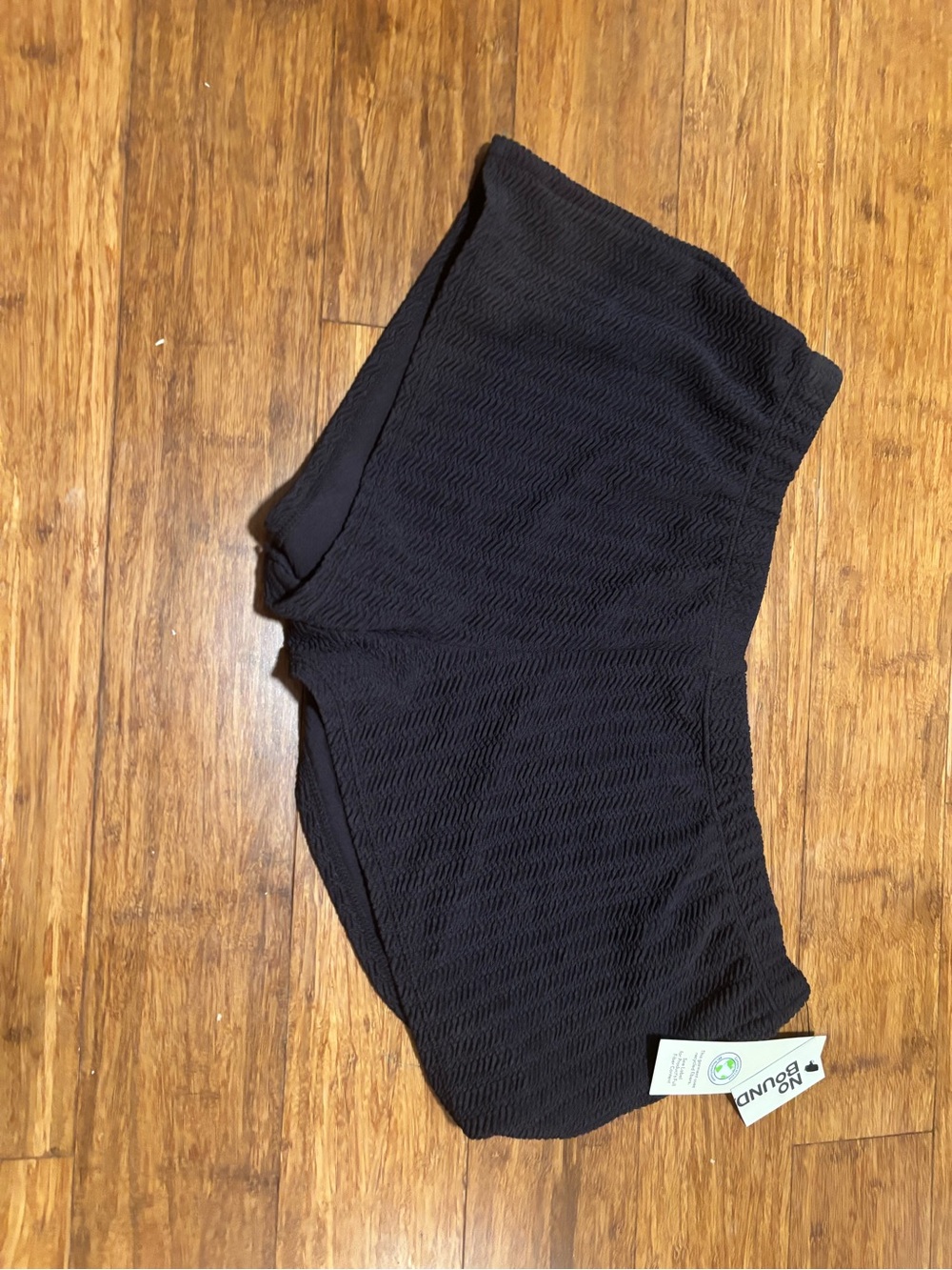 No Boundaries Black Textured Pull-On Shorts with Elastic Waist